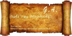 György Afrodité névjegykártya